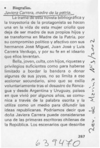 Javiera Carrera, Madre de la Patria  [artículo]