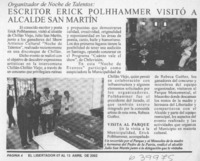 Escritor Erick Pohlhammer visitó a Alcalde San Martín  [artículo]