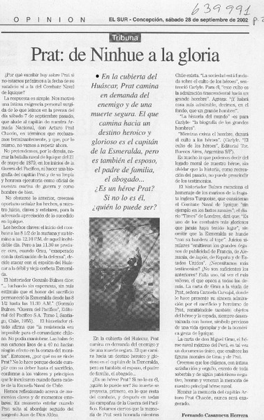Prat, de Ninhue a la gloria  [artículo] Fernando Casanueva Herrera