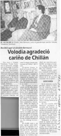 Volodia agradeció cariño de Chillán  [artículo]
