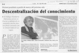 Descentralización del conocimiento  [artículo] Misael Sánchez