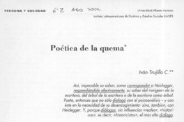 Poética de la quema  [artículo] Iván Trujillo C.
