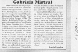 Gabriela Mistral  [artículo] Ramón Riquelme