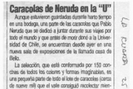 Caracotas de Neruda en la "U"  [artículo]