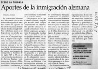 Aportes de la inmigración alemana  [artículo] Valeria Maino