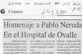 Homenaje a Pablo Neruda en el Hospital de Ovalle  [artículo]