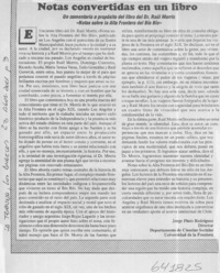 Notas convertidas en un libro  [artículo] Jorge Pinto Rodríguez