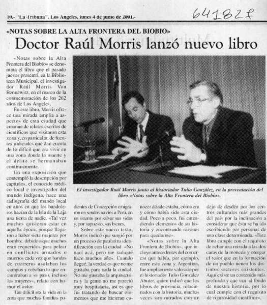 Doctor Raúl Morris lanzó nuevo libro  [artículo]