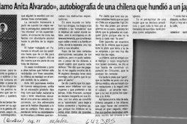 "Me llamo Anita Alvarado", autobiografía de una chilena que hundió a un japonés  [artículo] Gonzalo Gutiérrez Muñoz