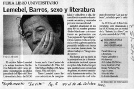 Lemebel, Barros, sexo y literatura  [artículo]