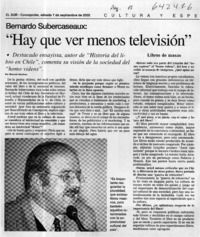 "Hay que ver menos televisión"  [artículo] Marcelo Sánchez