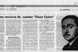 Convocan concurso de cuentos "Oscar Castro"  [artículo]