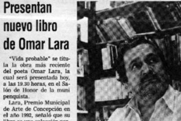Presentan nuevo libro de Omar Lara  [artículo]