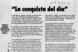 "La conquista del día"  [artículo] Luis Agoni Molina