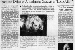 Actores dejan el anonimato gracias a "Loco afán"  [artículo] Verónica San Juan