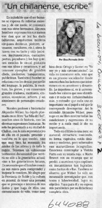 "Un chillanense, escribe"  [artículo] Ena Ferrada Ortiz
