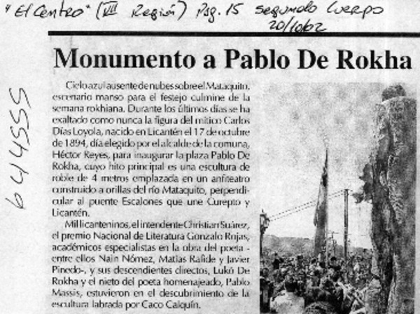 Monumento a Pablo de Rokha  [artículo]