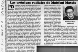 Las crónicas radiales de Mahfud Massis  [artículo] Wellington Rojas Valdebenito