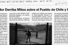Historiador derriba mitos sobre el pueblo de Chile y Perú  [artículo]