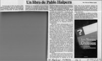 Un libro de Pablo Halpern  [artículo] Marino Muñoz Lagos