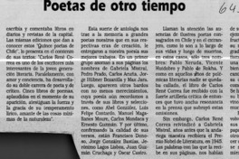 Poetas de otro tiempo  [artículo] Marino Muñoz Lagos