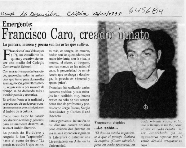 Francisco Caro, creador innato  [artículo]