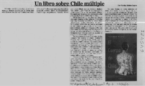 Un libro sobre Chile múltiple  [artículo] Marino Muñoz Lagos