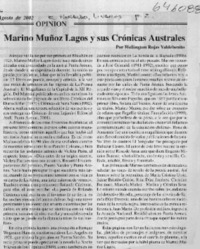 Marino Muñoz Lagos y sus crónicas australes  [artículo] Wellington Rojas Valdebenito