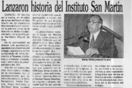 Lanzaron historia del Instituto San Martín  [artículo]