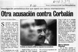 Otra acusación contra Corbalán  [artículo] H. Cossio <y> O. Santa María