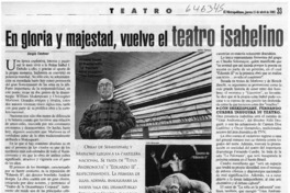 En gloria y majestad, vuelve el teatro isabelino  [artículo] Sergio Tanhnuz