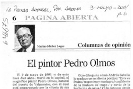 El pintor Pedro Olmos  [artículo] Marino Muñoz Lagos