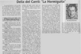 Delia del Carril, "La hormiguita"  [artículo] Ramón Riquelme