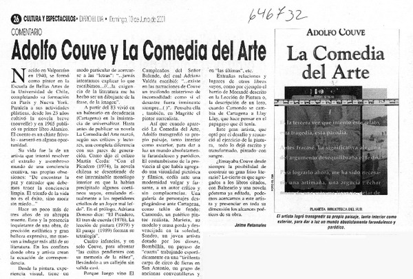 Adolfo Couve y La comedia del arte  [artículo] Jaime Retamales