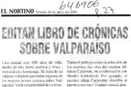 Editan libro de crónicas sobre Valparaíso  [artículo]