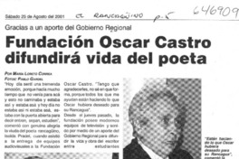 Fundación Oscar Castro difundirá vida del poeta  [artículo] María Loreto Correa
