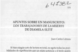 Apuntes sobre un manuscrito, Los trabajadores de la muerte de Diamela Eltit