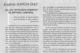 En los "Extraños dominios" de Antonio Campaña  [artículo] Eugenio García-Díaz