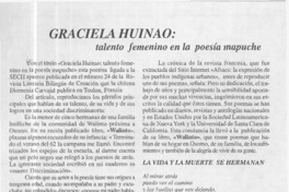 Graciela Huinao, talento femenino en la poesía mapuche  [artículo]