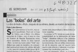 Las "bolas" del arte  [artículo] Pedro Labra Herrera