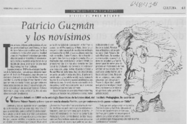 Patricio Guzmán y los novísimos  [artículo] Poli Délano