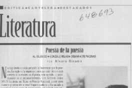 Poesía de la poesía  [artículo] Alvaro Bisama