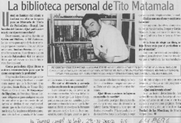 La biblioteca personal de Tito Matamala  [artículo]