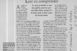 Leer es comprender  [artículo] Luis López-Aliaga
