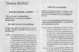 Matías Rafide, poeta  [artículo] Thelma Muñoz