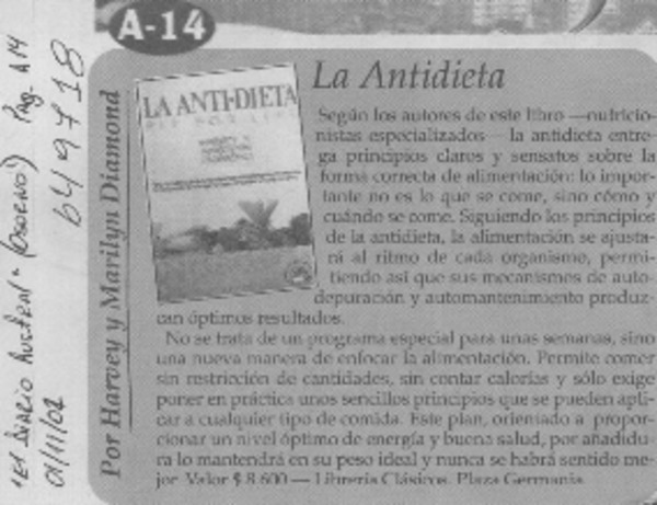 La antidieta  [artículo]