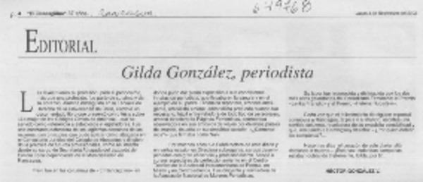 Gilda González, periodista  [artículo] Héctor González V.