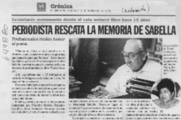 Periodista rescata la memoria de Sabella  [artículo]