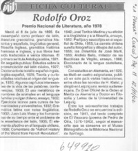 Rodolfo Oroz  [artículo]