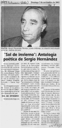 "Sol de invierno" antología poética de Sergio Hernández  [artículo]
